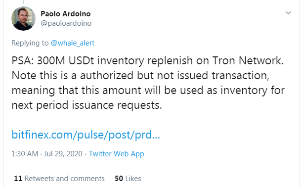 Tether يطبع 300 مليون دولار ، بينما XRP يستعيد المركز الثالث Tether يطبع 300 مليون دولار ، بينما XRP يستعيد المركز الثالث