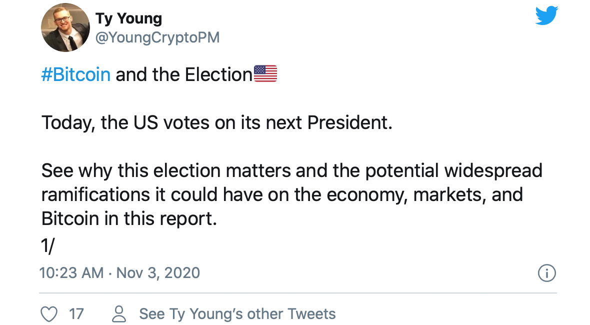 توقع ارتفاع تقلبات البيتكوين بعد الانتخابات الرئاسية الأمريكية