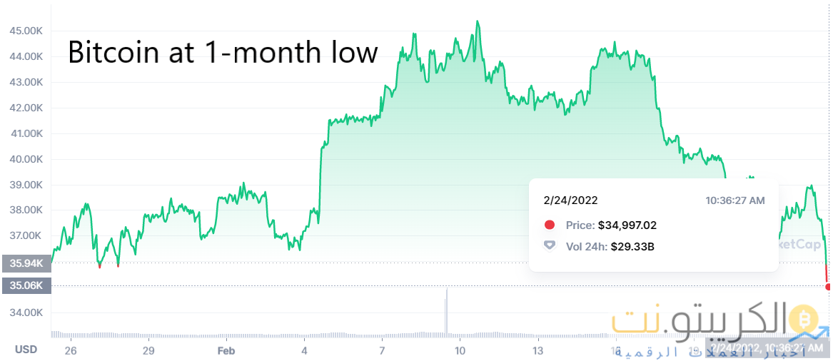 هبوط البيتكوين
